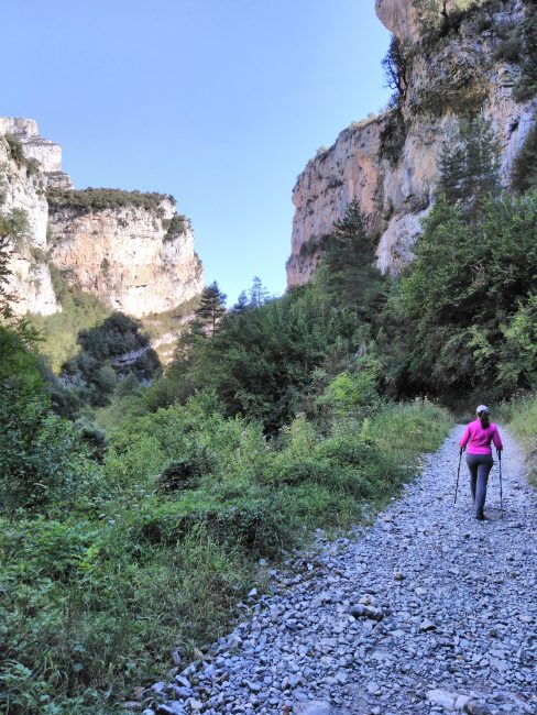 Parque Nacional de Ordesa y Monte Perdido, empezando la ruta por el interior del Cañón de Añisclo