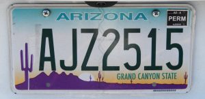 EEUU Oeste Matrícula Arizona
